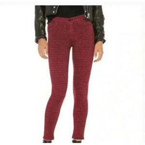 Hudson Barbara High Waist Super Skinny Ankle Stretch Jeans Houndstooth S…